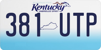 KY license plate 381UTP