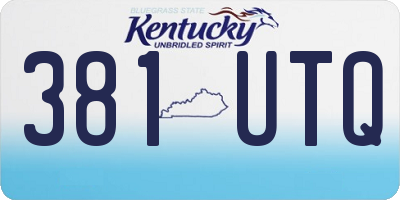 KY license plate 381UTQ