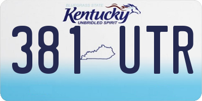 KY license plate 381UTR