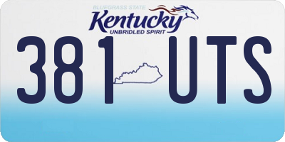 KY license plate 381UTS