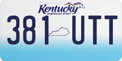 KY license plate 381UTT