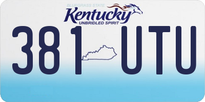 KY license plate 381UTU