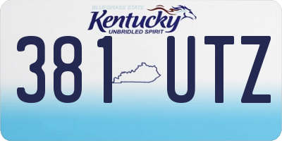 KY license plate 381UTZ