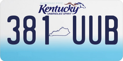 KY license plate 381UUB
