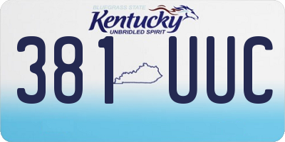 KY license plate 381UUC