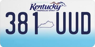 KY license plate 381UUD