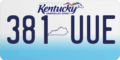 KY license plate 381UUE