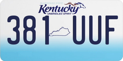 KY license plate 381UUF