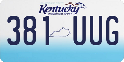 KY license plate 381UUG