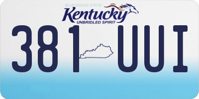 KY license plate 381UUI