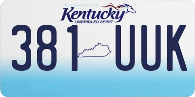 KY license plate 381UUK