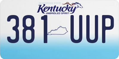KY license plate 381UUP