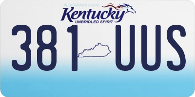 KY license plate 381UUS