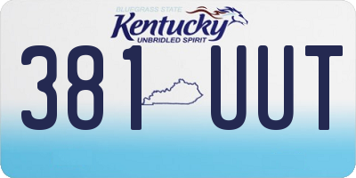 KY license plate 381UUT