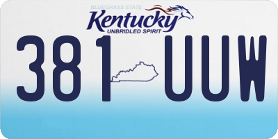 KY license plate 381UUW