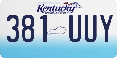 KY license plate 381UUY