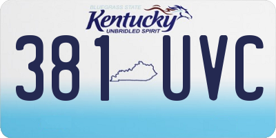 KY license plate 381UVC