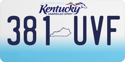 KY license plate 381UVF