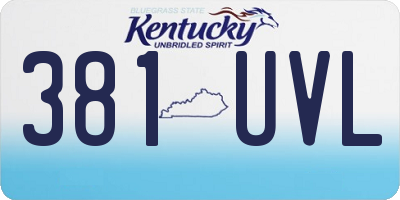 KY license plate 381UVL