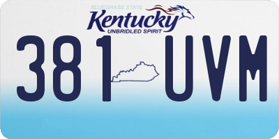 KY license plate 381UVM