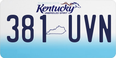 KY license plate 381UVN