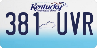 KY license plate 381UVR