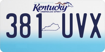 KY license plate 381UVX