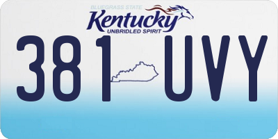 KY license plate 381UVY