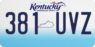 KY license plate 381UVZ