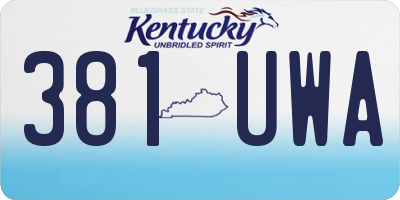KY license plate 381UWA