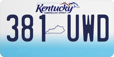 KY license plate 381UWD