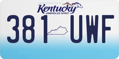 KY license plate 381UWF