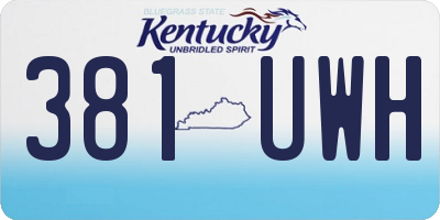 KY license plate 381UWH