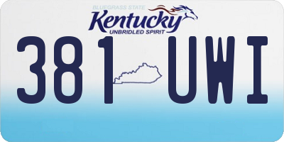 KY license plate 381UWI