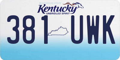 KY license plate 381UWK