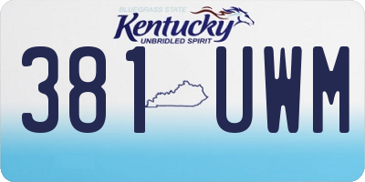 KY license plate 381UWM