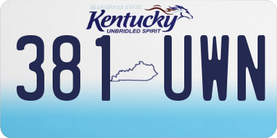 KY license plate 381UWN