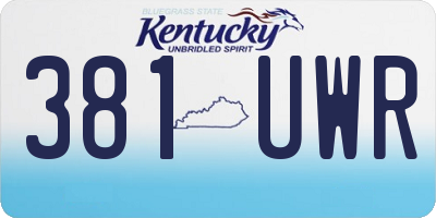 KY license plate 381UWR