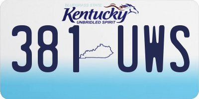 KY license plate 381UWS