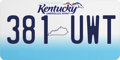 KY license plate 381UWT