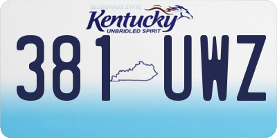 KY license plate 381UWZ