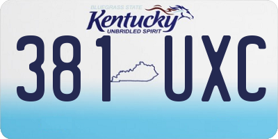 KY license plate 381UXC