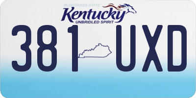 KY license plate 381UXD