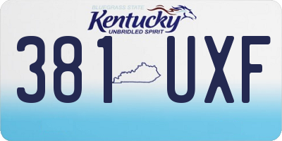 KY license plate 381UXF
