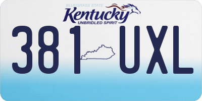 KY license plate 381UXL