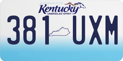 KY license plate 381UXM