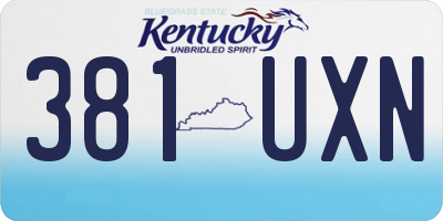 KY license plate 381UXN