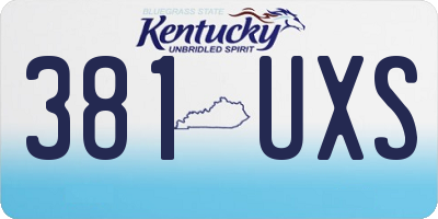 KY license plate 381UXS