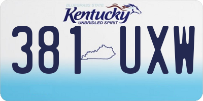 KY license plate 381UXW