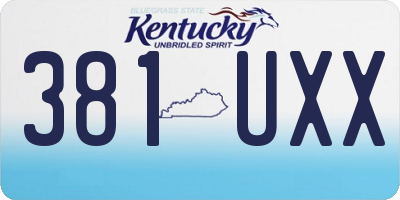 KY license plate 381UXX